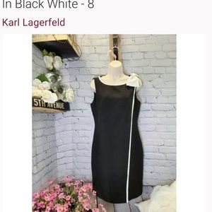 Brand new Karl Lagerfeld Paris Sleeveless Bow Dress In Black White